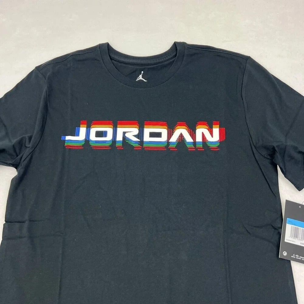 Air Jordan 13 Shirt Men Medium Black Jumpman Short Sleeve Chicago‎ Bulls New M